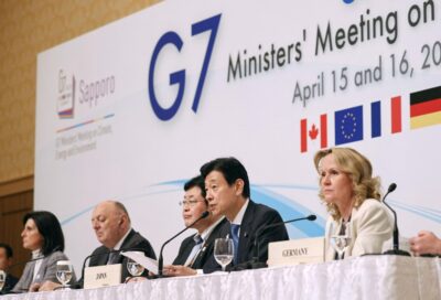 16일 일본 삿포로에서 열린 주요 7개국(G7) 기후·에너지·환경장관회의 기자회견에 각국 장관이 참석했다. /로이터 뉴스1
